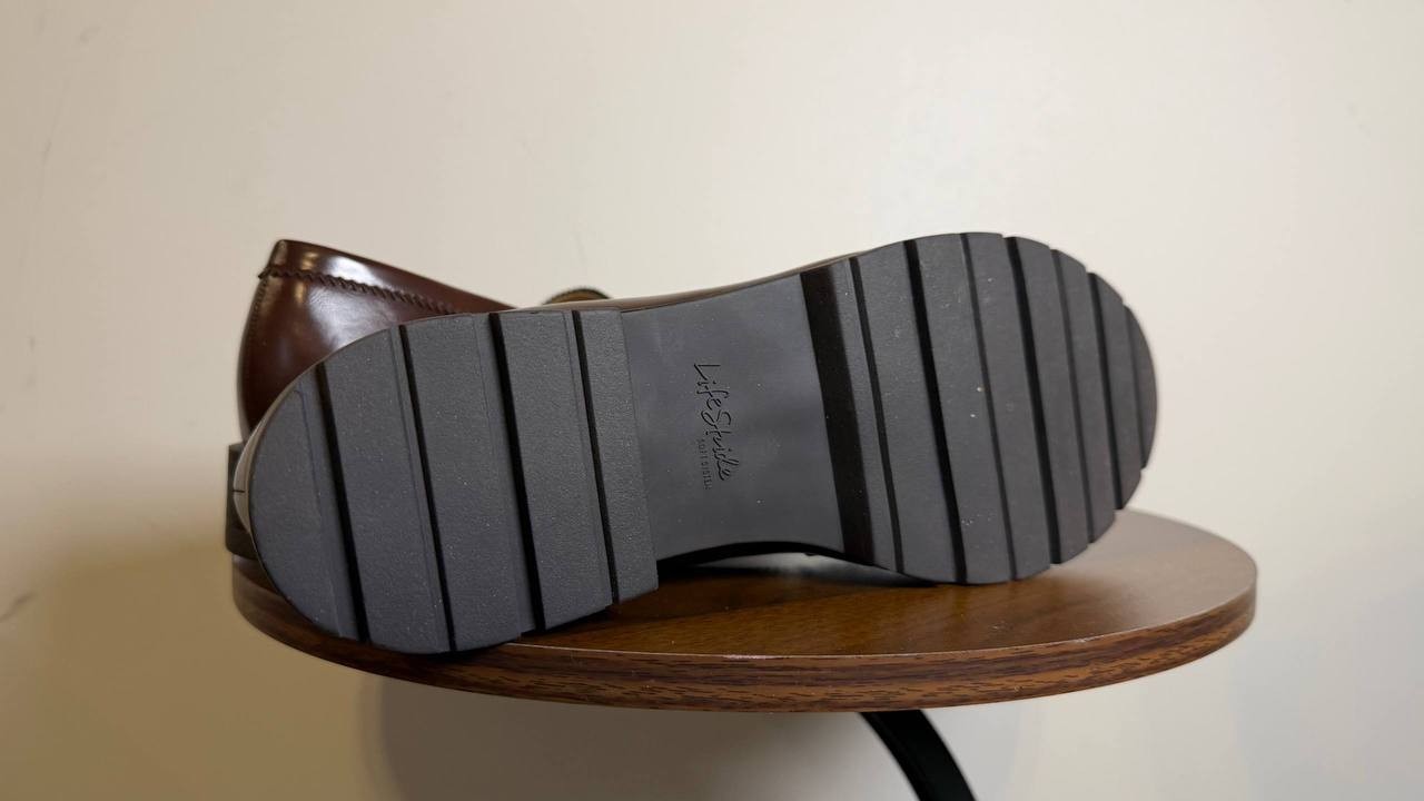LifeStride London Loafers 10W Walnut Brown Lug Sole Penny Slip‑On NIB msrp$89.99