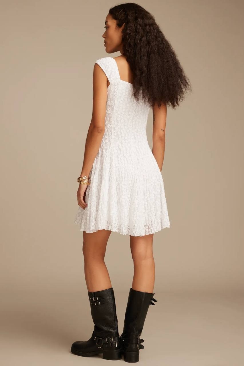 Lucky Brand Floral Mesh Mini Dress White Size XXL NWOT MSRP $79