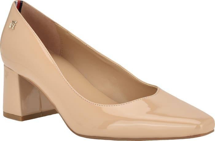 Tommy Hilfiger Opheili Block Heel Pumps Ivory 6.5M Synthetic MSRP $89 NWB