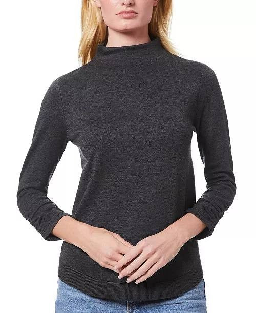 Melissa Paige Ruched‑Sleeve Funnel‑Neck Sweater – Size XL – NWT – $46