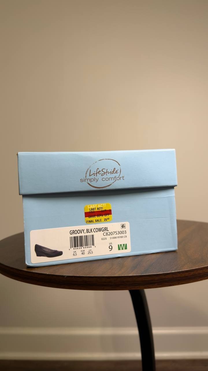 LifeStride  Groovy  Wedge  Pumps  Black  9  W  NWT  $65