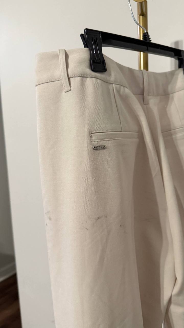 GUESS Eco Cargo Pants High-Rise Polyester Stone XL NWT