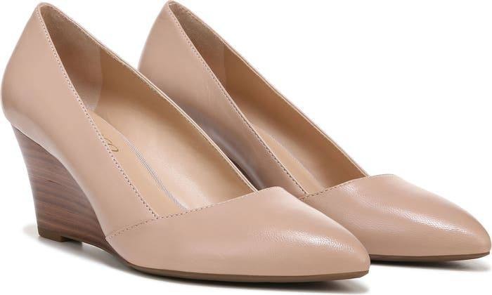 Franco Sarto Frankie Women’s Leather Wedge Pump Ballet 9M Leather $125 NWB
