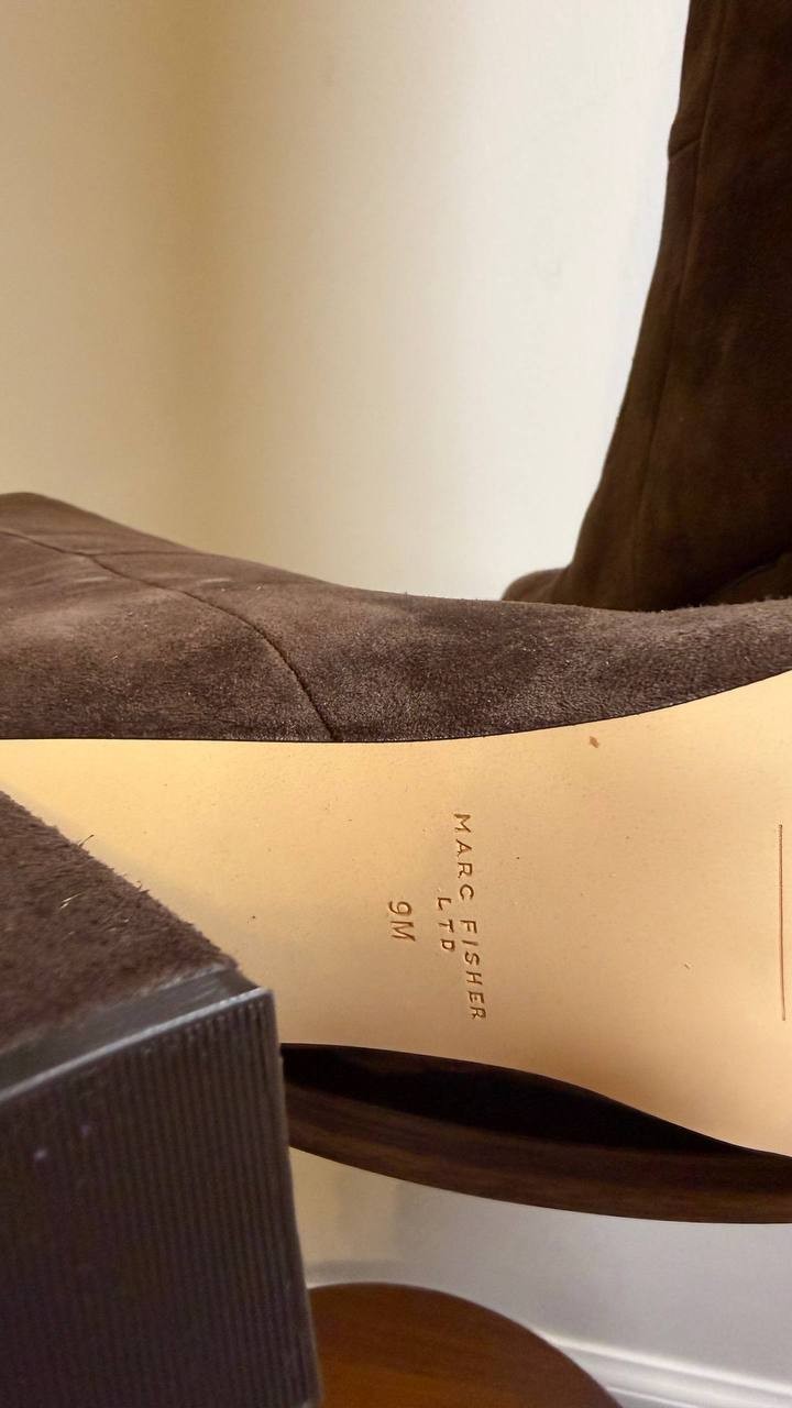 Marc Fisher LTD Yarli Boots 9M Dark Brown Leather Knee‑High  NIB msrp$299