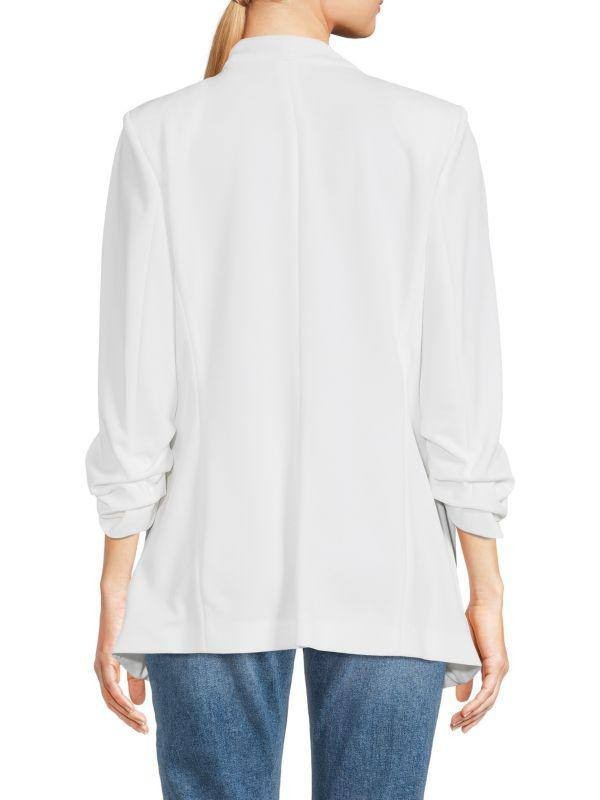 DKNY Women's White Solid Foundation Blazer XL Good Pre-Owned Condition