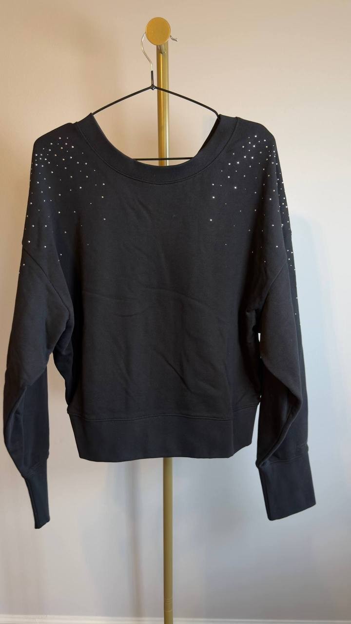 BOSS Orange Elay Embellished Cotton Sweater Black L NWT $98