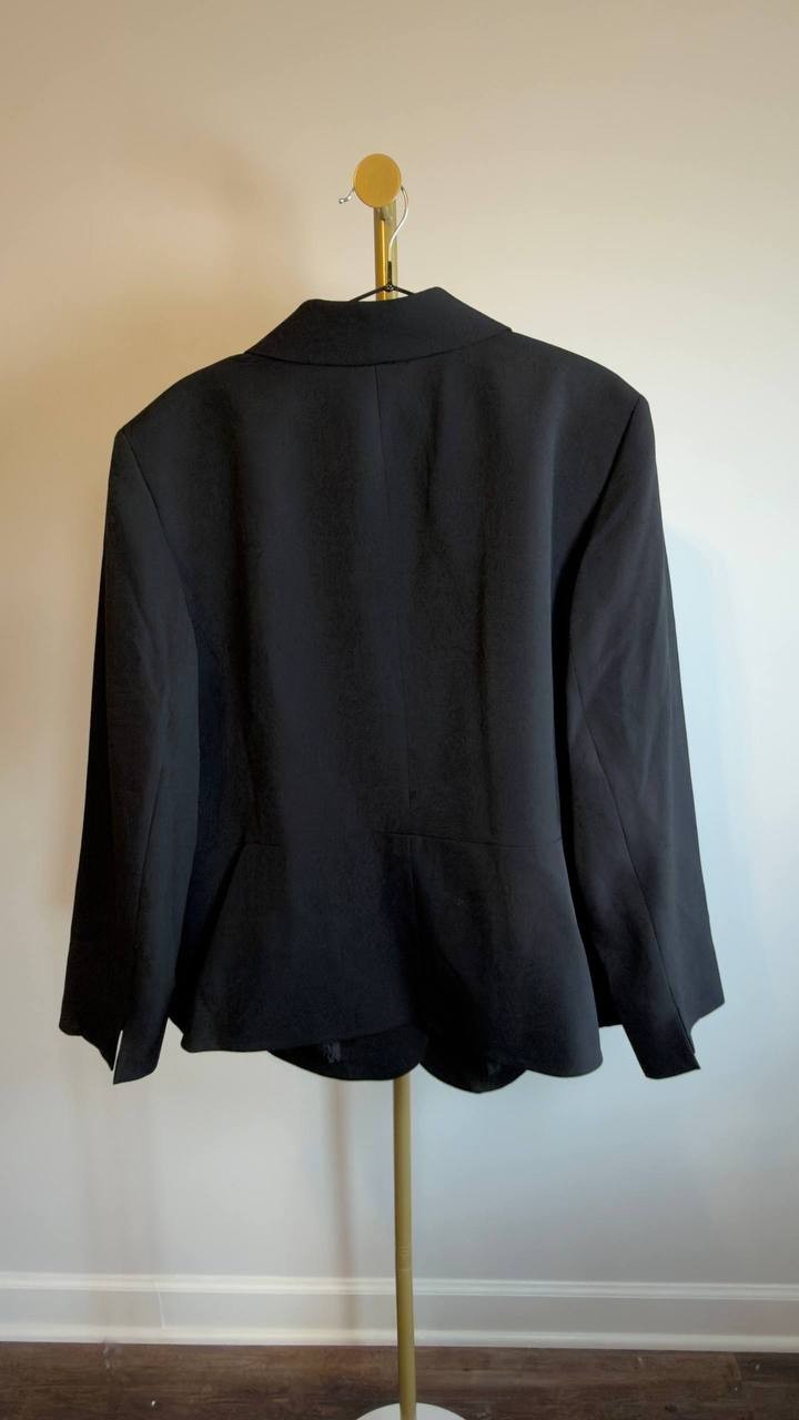 Le Suit Women’s Plus Single‑Button Blazer Black 18W NWT