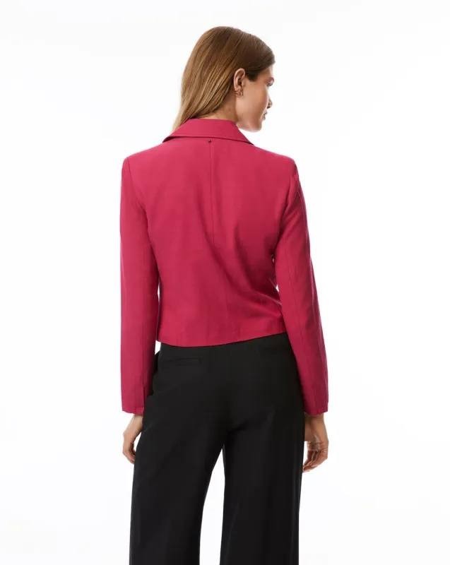 Adrienne Landau Cropped Double‑Breasted Blazer – Pink – Size S – NWT – $169