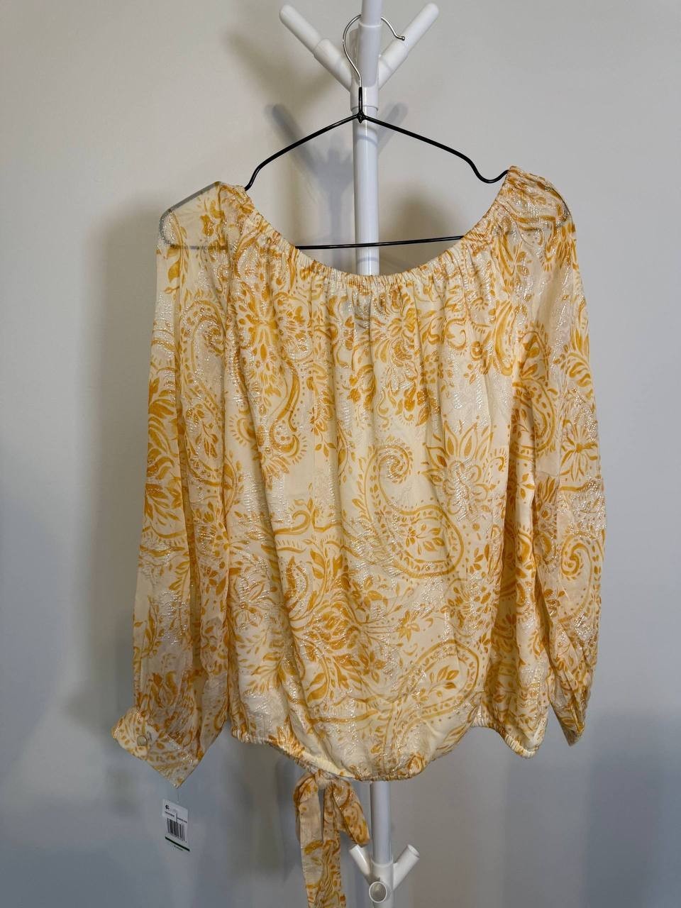 Sam & Jess Printed Off‑the‑Shoulder Top – Size L – NWT – $59