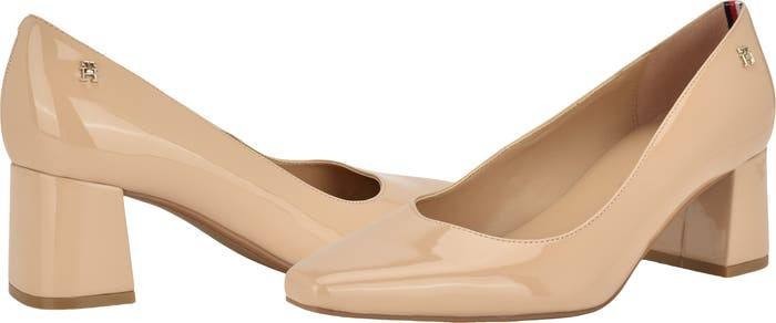 Tommy Hilfiger Opheili Block Heel Pumps Ivory 6.5M Synthetic MSRP $89 NWB