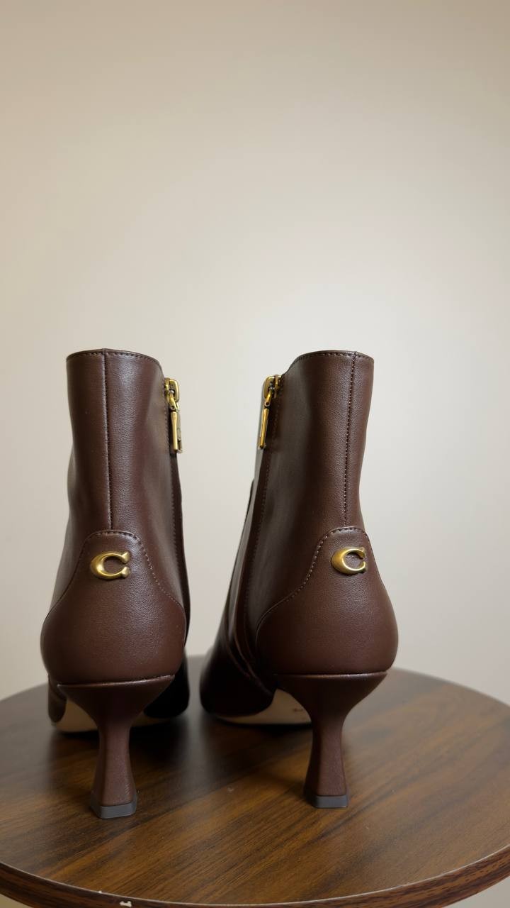 Coach Kitten Heel Booties Brown 8 B New $250.00