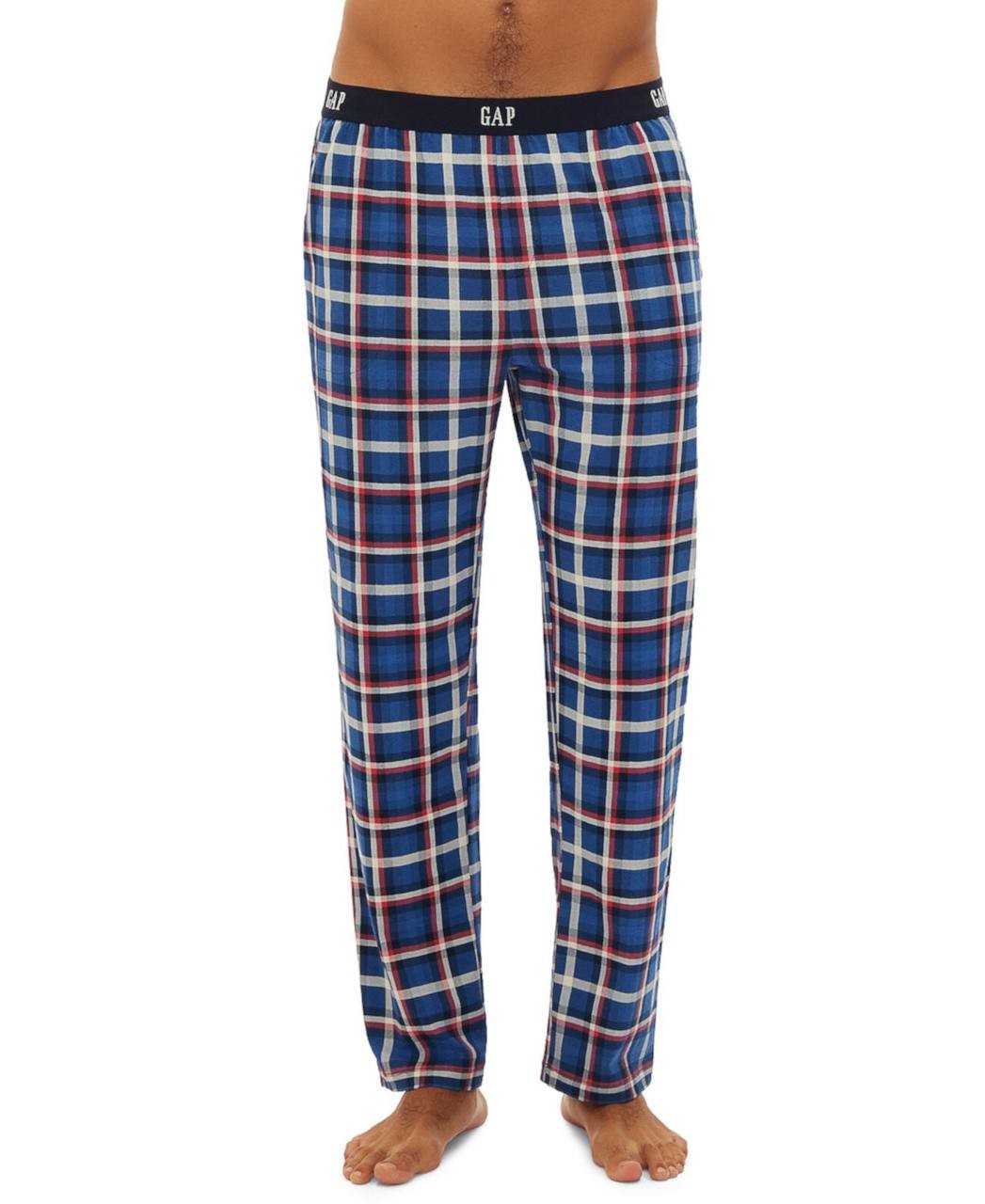 GAP Men’s Plaid Lounge Pants Blue Red White Check Size XL