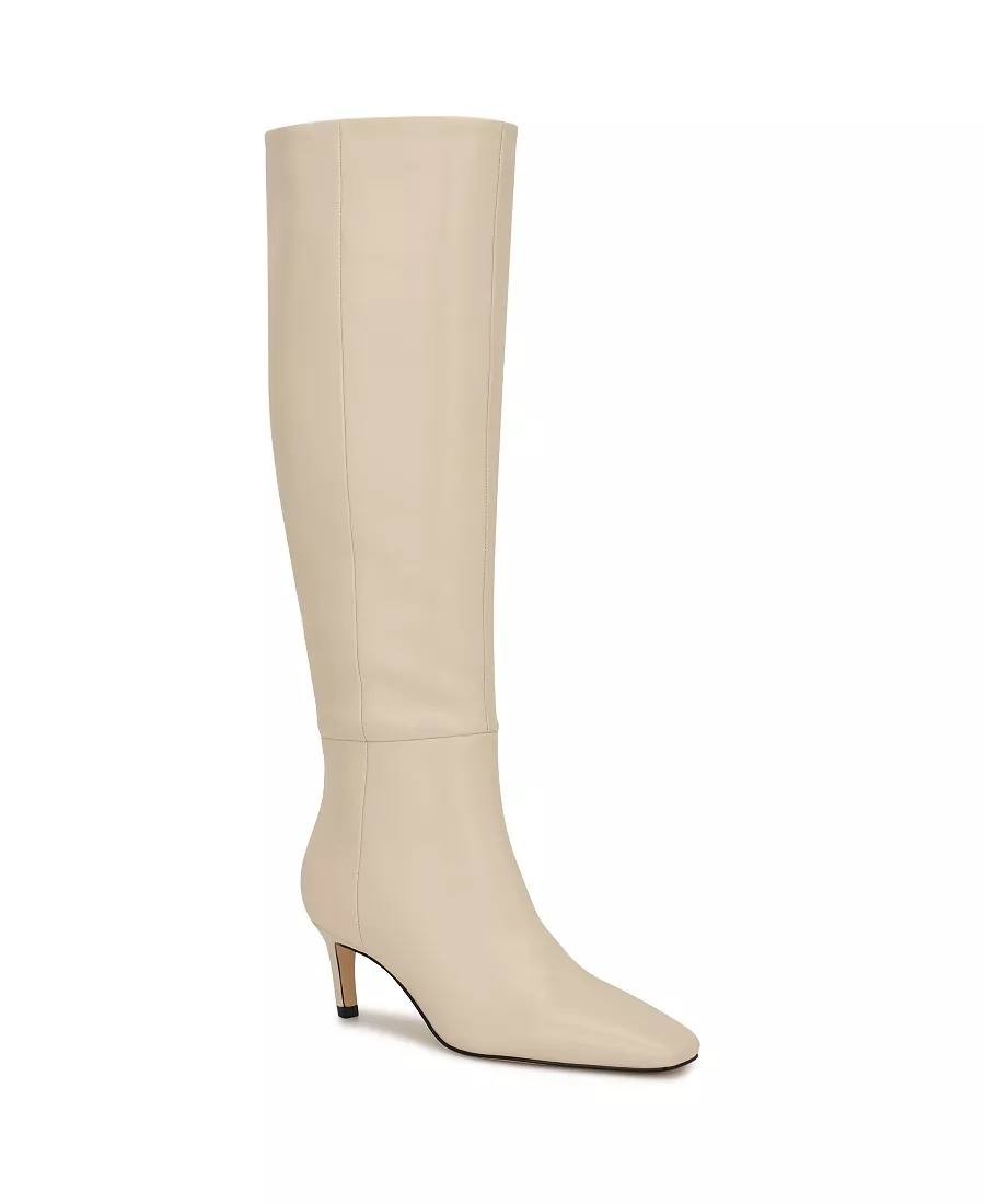 Nine West Caddy Boots 9.5M Ivory Leather[a crease on the boot] NIB msrp$249