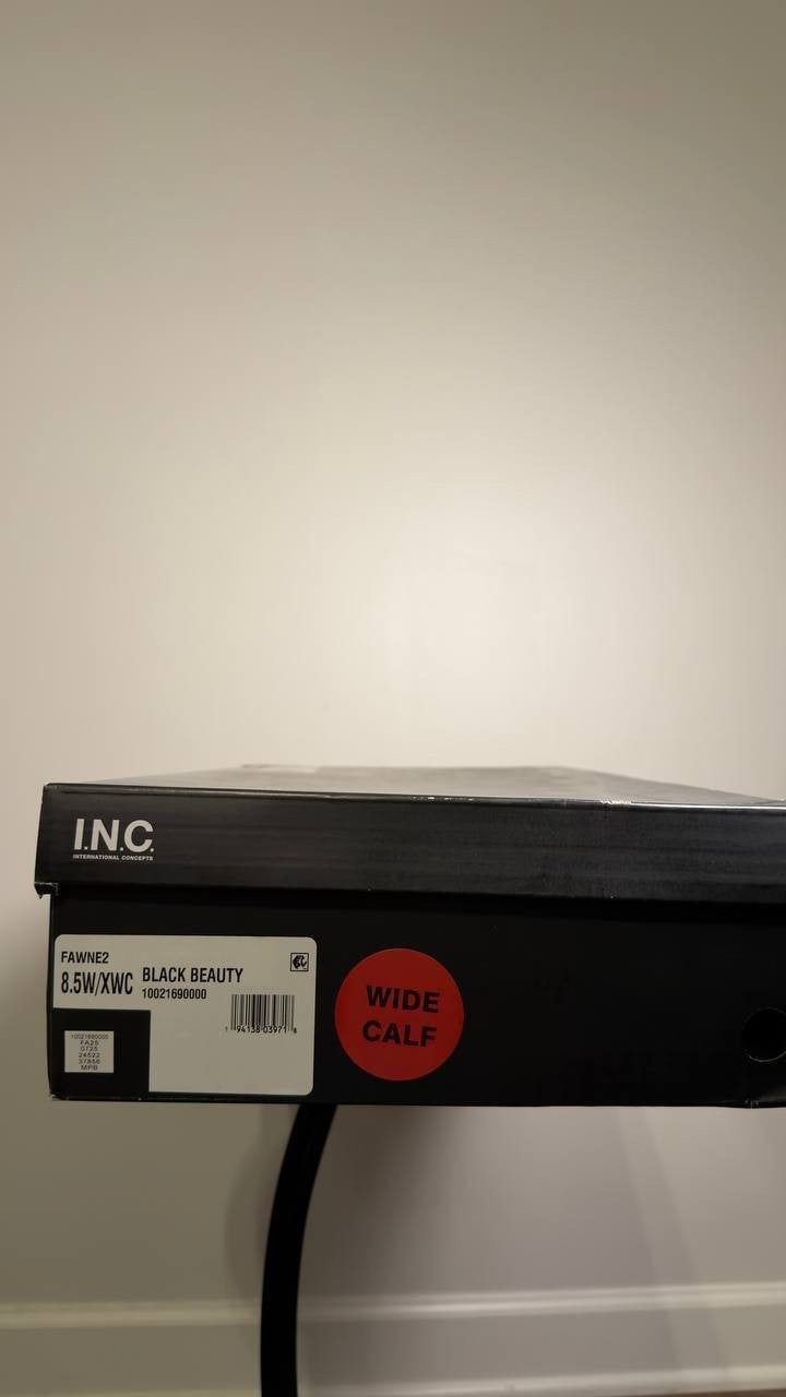 I.N.C.  Riding  Boots  Black  Leather  8.5W  XWC  New  $189.90