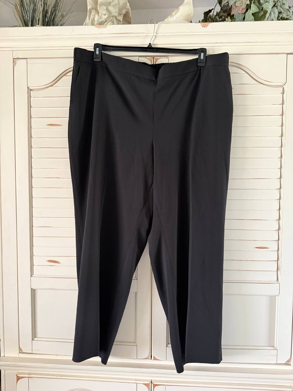 Kasper Trouser Pants – Size 4X – NWT – Black Stretch Crepe Pull-On Plus Career