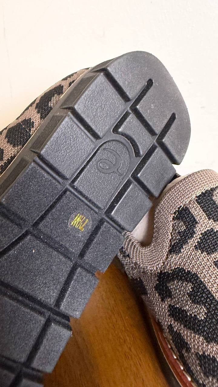Easy Spirit Valina eFlex Knit Slip‑On Loafers Black Leopard 7.5W Comfort NWB $89