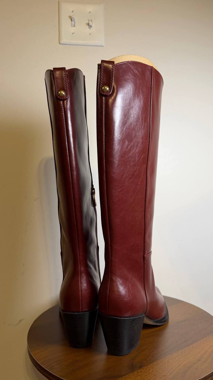 Jessica Simpson Hemmia Boots 8.5M Dark Granada Faux Leather NIB msrp$179