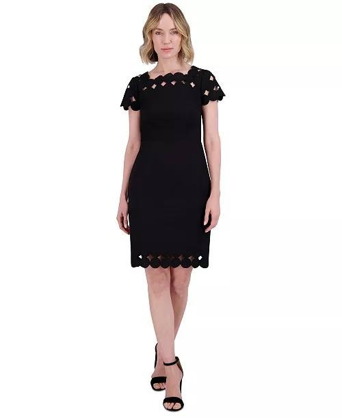 Vince Camuto Square‑Neck Cutout Shift Dress Black 10 NWT $168