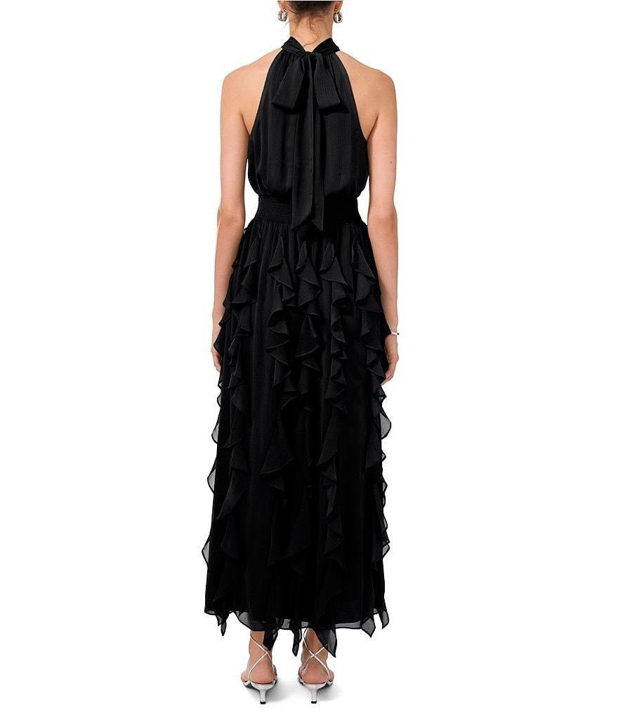 STATE – Black Halter Neck Maxi Dress – Size L – New