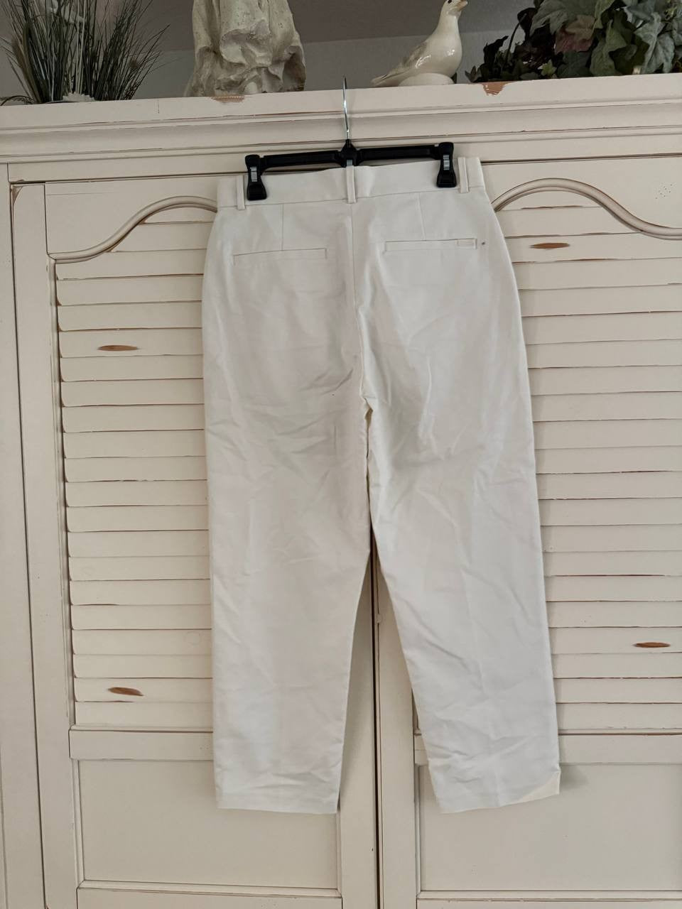 Calvin Klein Cotton Stretch Chino Pants, Straight Fit, Size 6, Tofu Chic