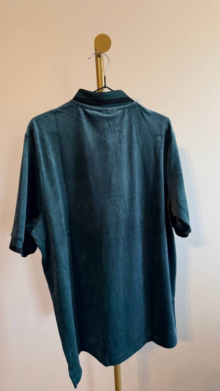 AGTAWH Men’s Classic Velour Polo Shirt Black L $98 NWT
