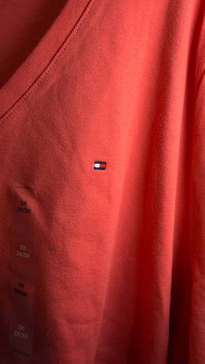 Tommy Hilfiger Plus Size V‑Neck T‑Shirt Coral 4X NWT $24.50