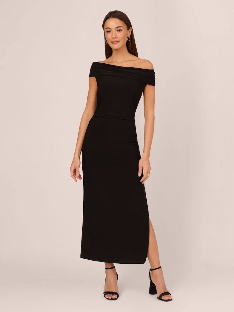 Adrianna Papell Matte Jersey Long Black Dress – Size 6 – NWT – $229