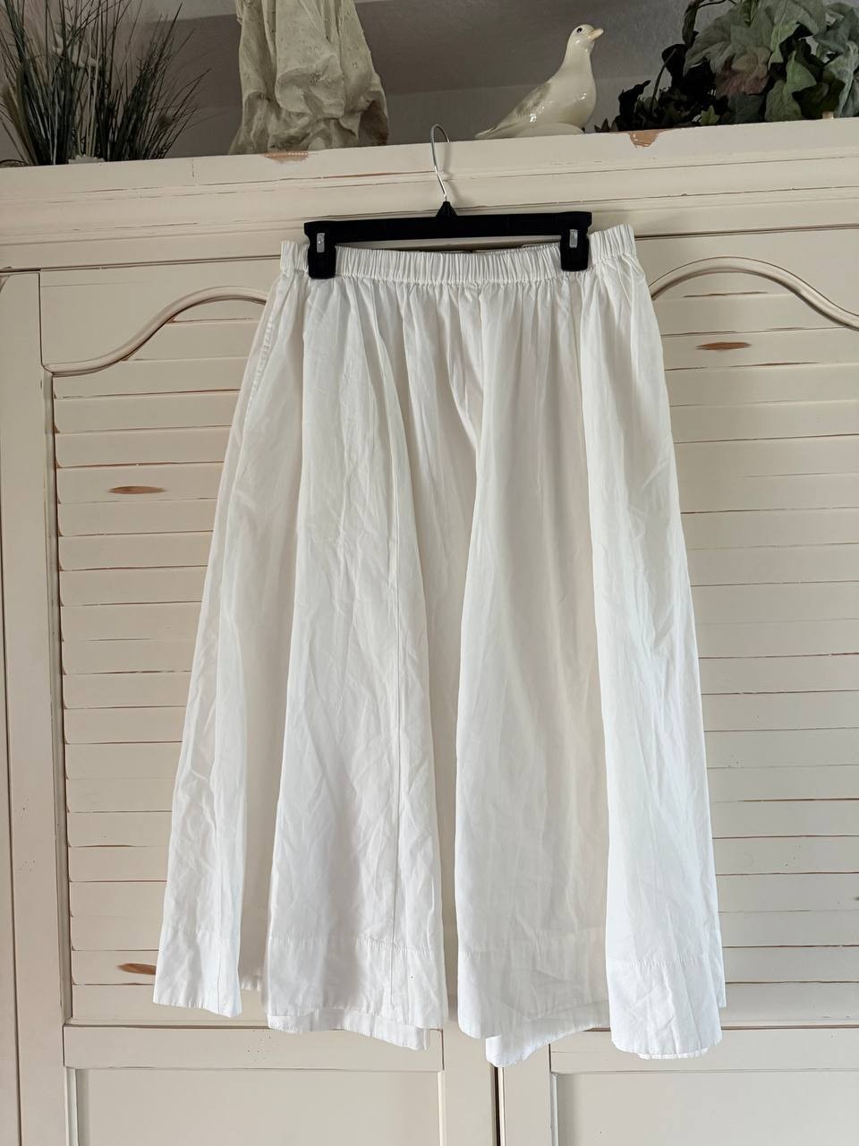 Free People Sunlit Chic Midi Dress White M Cotton Jersey Poplin Pockets