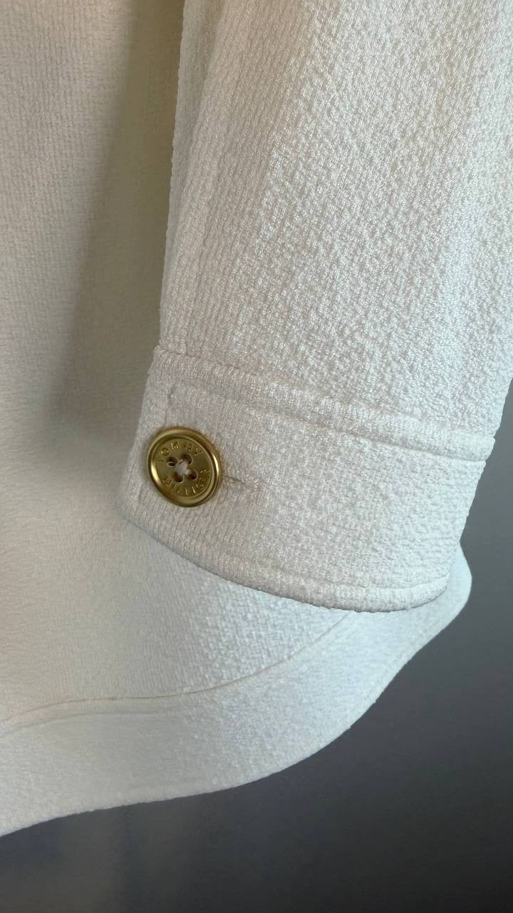 Tommy Hilfiger Women’s Slim White Denim Trucker Jacket 16 $150 NWOT