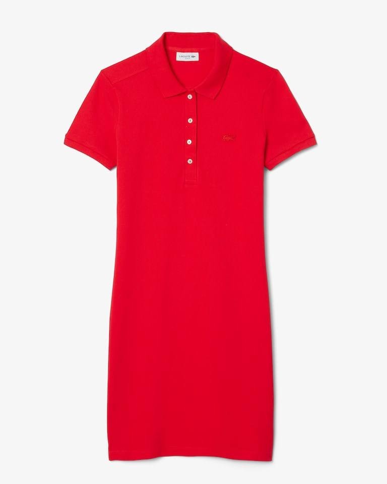 Lacoste Polo Dress 34 Red Slim Fit Stretch Mini Piqué NWT MSRP $155 Tennis Style