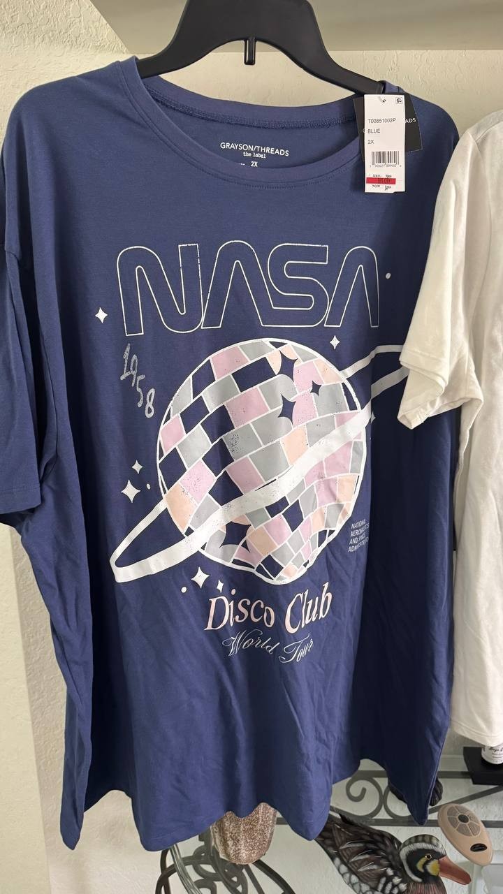 Lot of 3 Women's Graphic Tees 2X Juniors: Disney Mickey NASA Barbie New