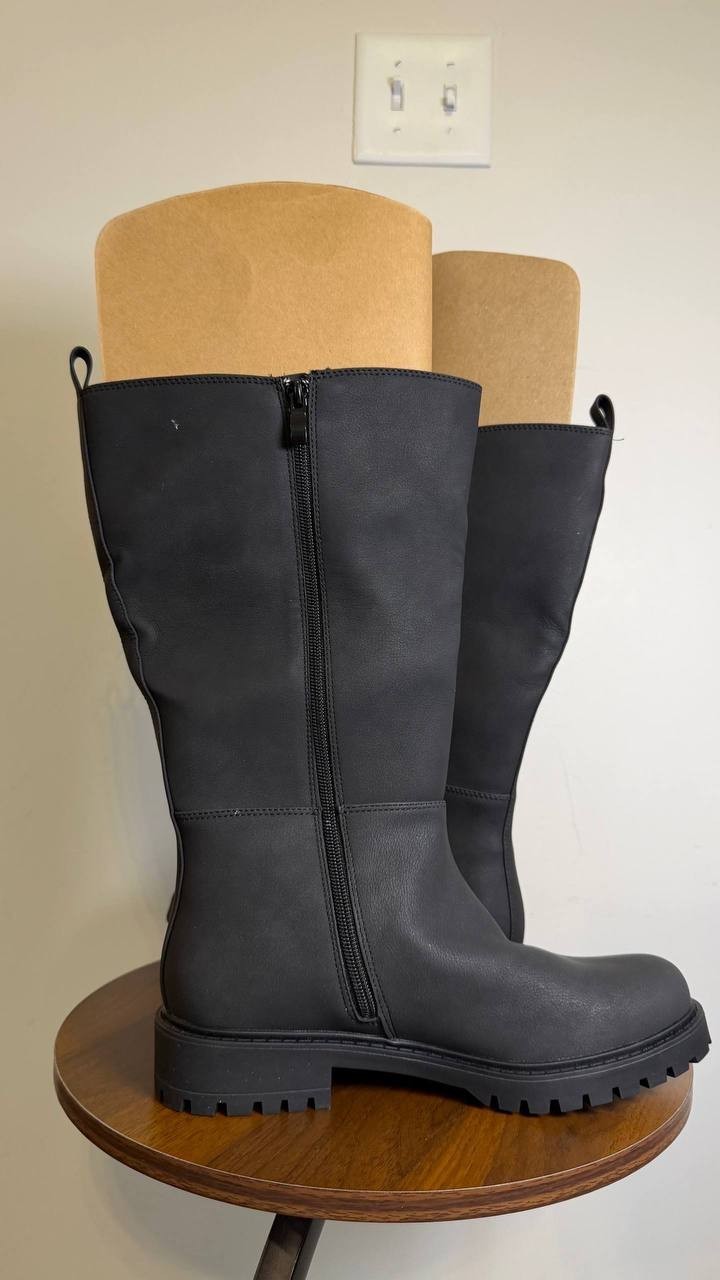 Journee Collection Brandi Lug Sole Knee High Boots Vintage Black 8.5M NWB $122