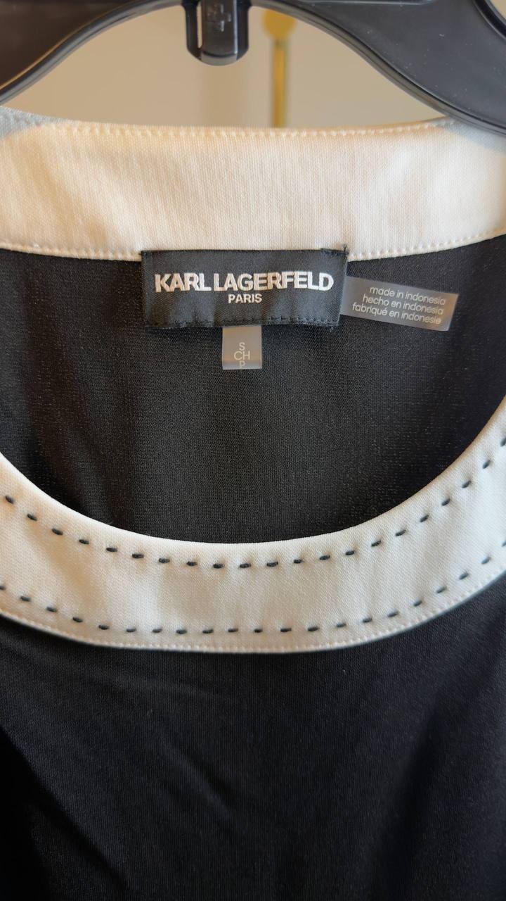 Karl Lagerfeld Paris Tank Top Black/White S NWT $79