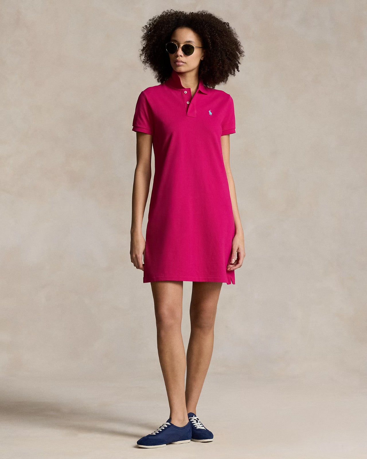 Polo Ralph Lauren Cotton Mesh Polo Dress – Size L, Pink Sky