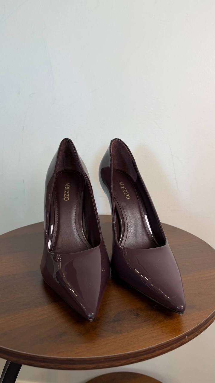 AREZZO Emily High Stiletto Eco Leather Pump – Brown – 6B – Eco‑Leather – NWB,