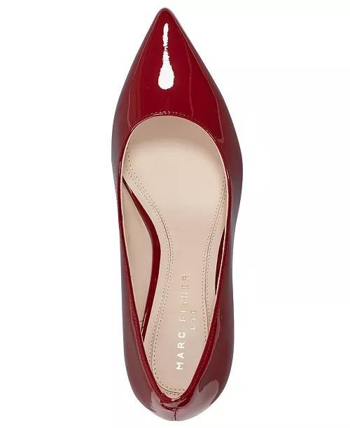 Marc Fisher LTD Dark Red Patent Leather Block Heel Pumps Size 7.5M NIB $165