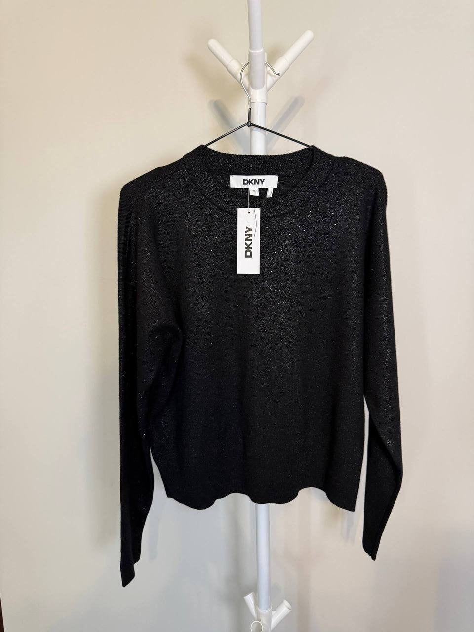 DKNY Sparkle Hotfix Long‑Sleeve Sweater – Size XS – NWT – $99