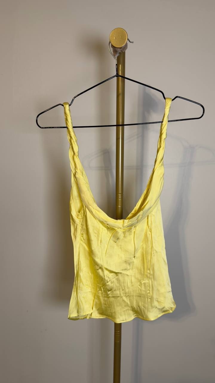 Alice + Olivia Women’s Monique Twist Strap Tank Butter M NWT $195