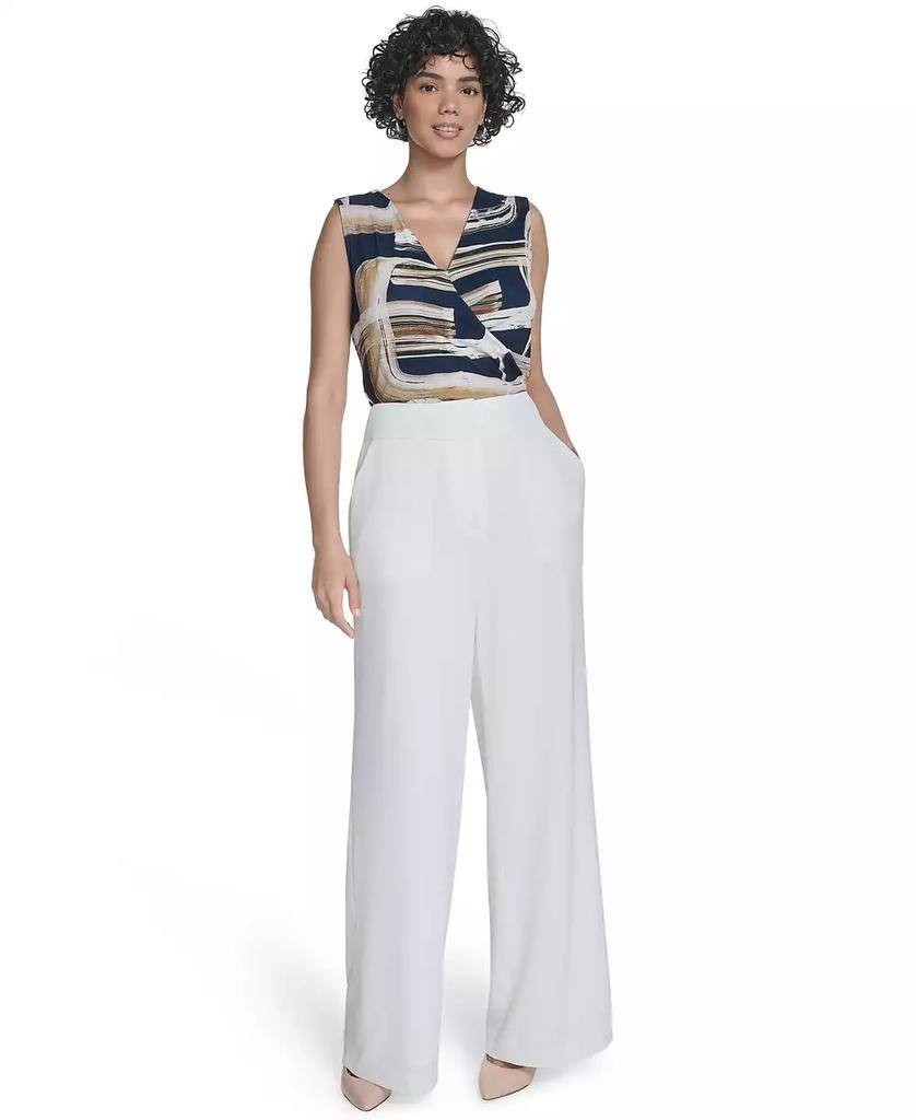 Calvin Klein High‑Rise Wide‑Leg Pants White Size 10 NWT $109