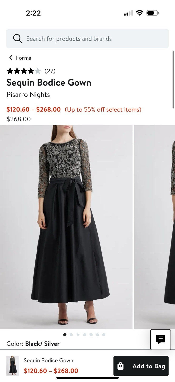 Pisarro Nights Black Maxi Dress Beaded Sleeveless Women 16 Zipper Damaged