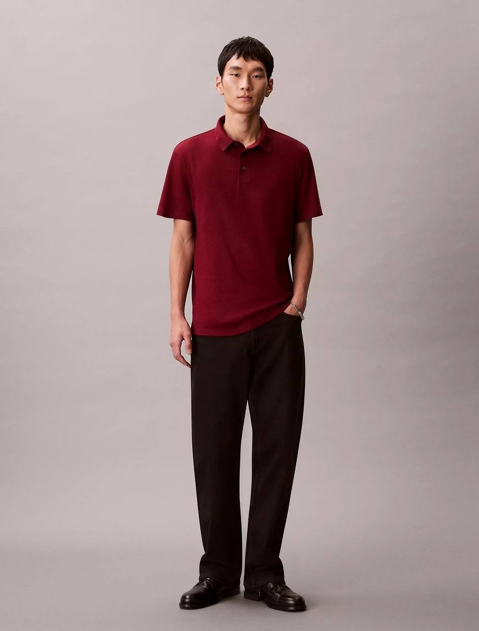 Calvin Klein Men’s Supima Cotton Classic Polo Shirt Renaissance Red L $89 NWT