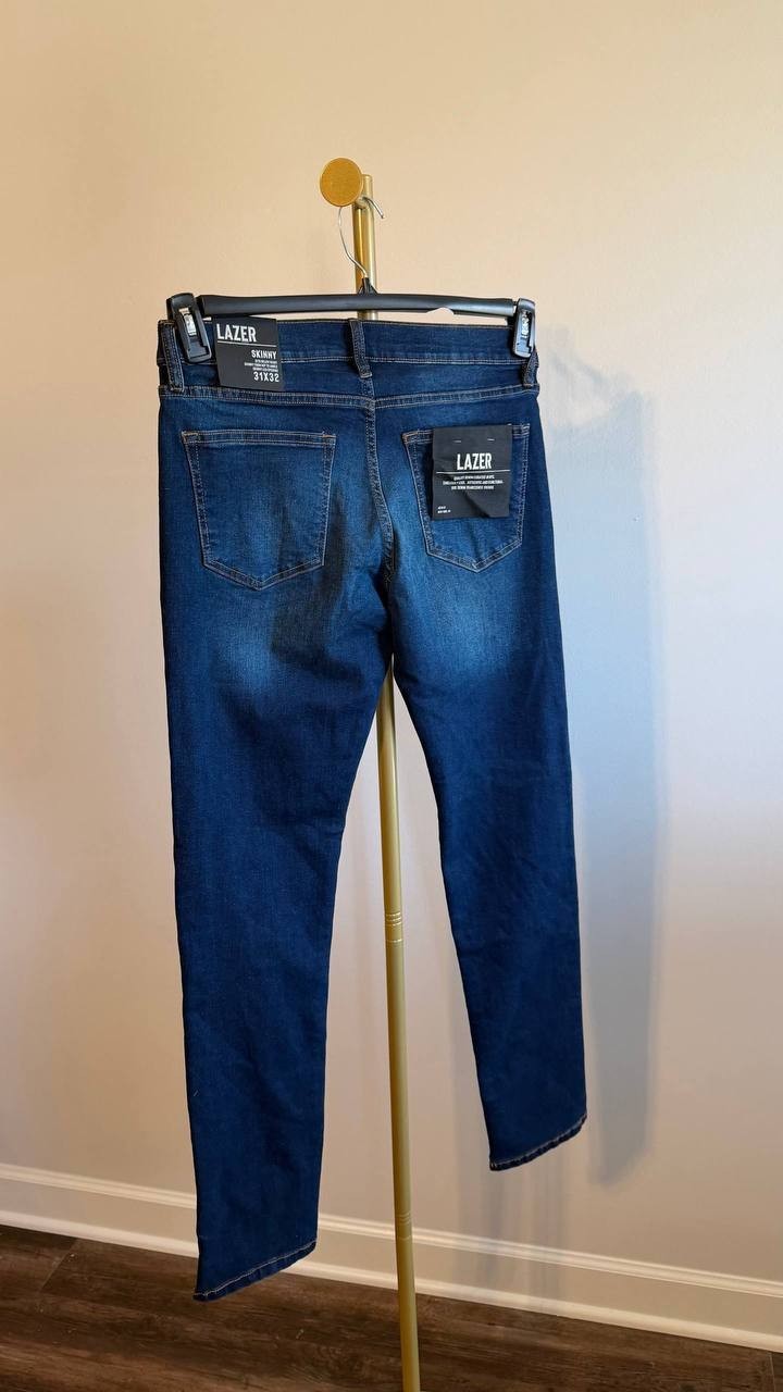 Lazer Men’s Skinny‑Fit Stretch Jeans Dark Blue 31x32 $39.50 NWT