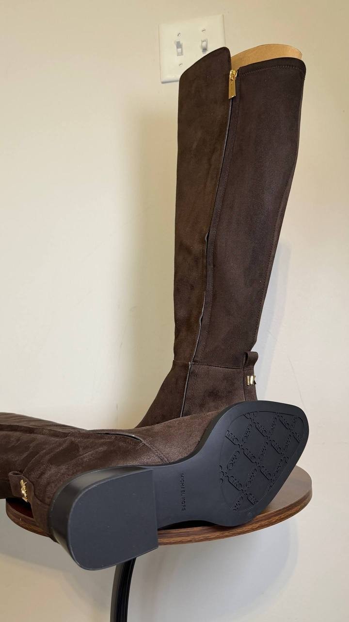 Michael Michael Kors Tall Boots 7.5W Chocolate Faux Suede New in Box MSRP $175