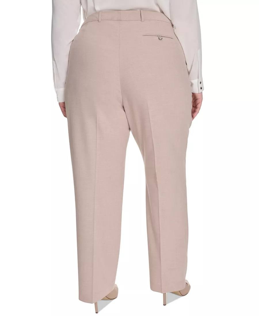 Calvin Klein Plus High‑Rise Wide‑Leg Pants Beige Size20W NWT Chic msrp$109