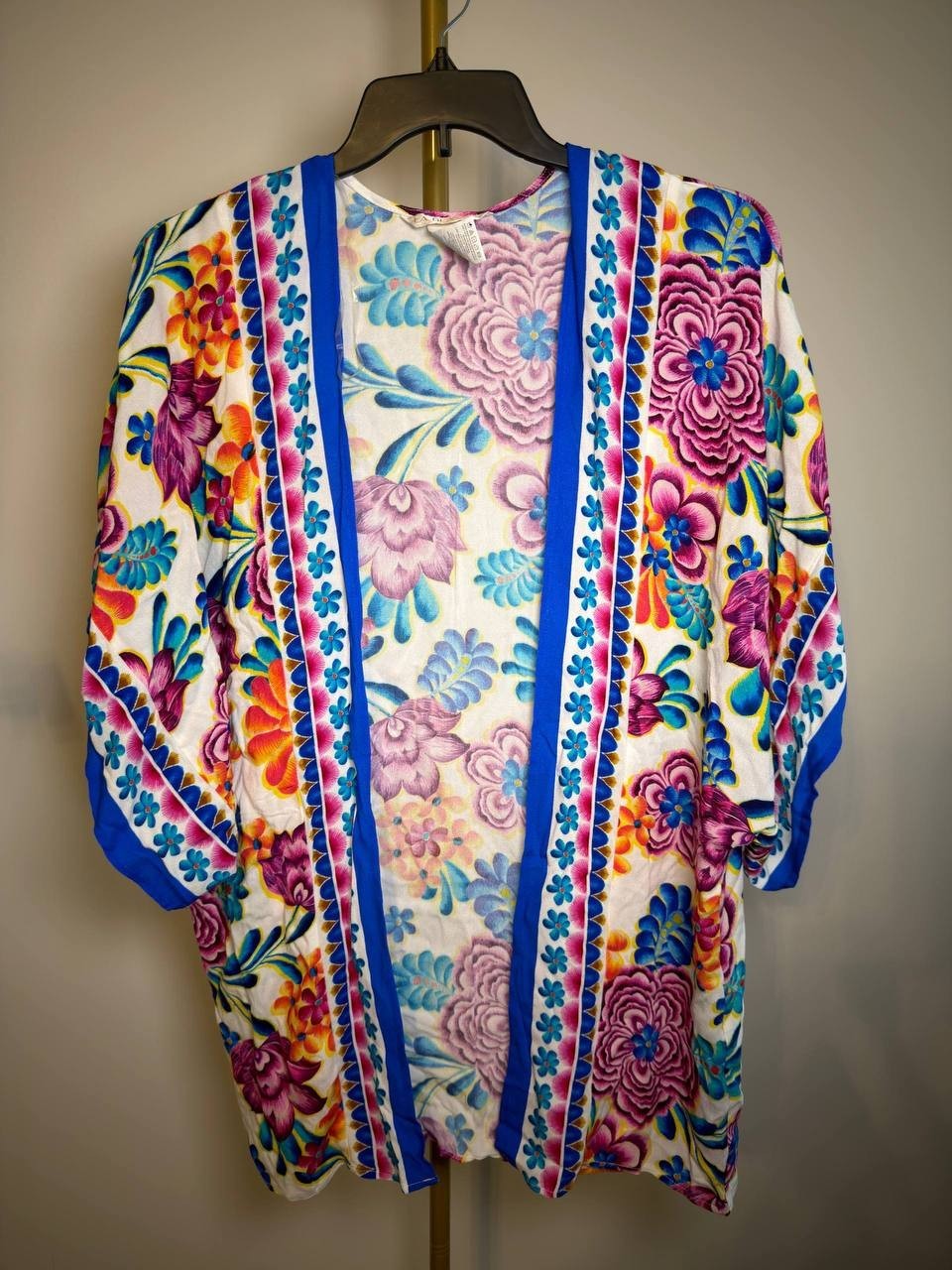 La Blanca Paradiso Open‑Front Cover‑Up Kimono Multi One Size NWOT $110