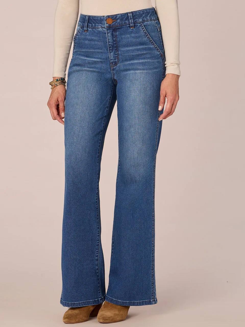 Democracy Women’s Ab Solution Skyrise Bootcut Trouser Jeans Blue Size 10P NWT