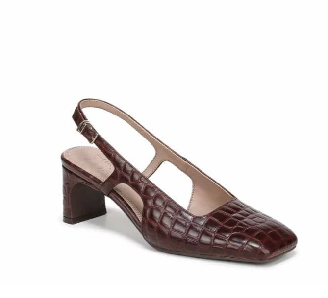 Naturalizer Carmen Pumps 9.5W Cappuccino Croc Leather Slingback NIB msrp$145