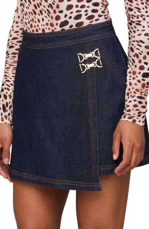 Avec Les Filles Women’s Denim Mini Skirt – Broken Zip Fly 138$ MSRP