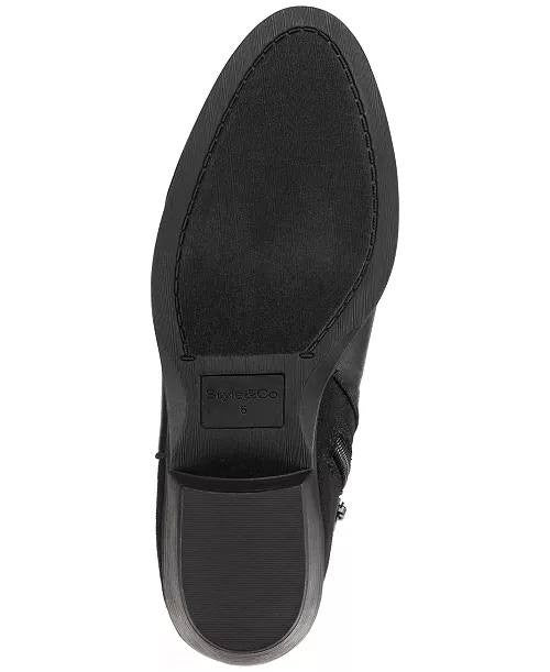 Style&Co Black Man‑Made Ankle Boots Size 7.5M NIB MSRP $69.90