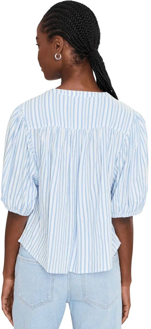 Splendid Women’s Madelyn Stripe Blouse White/Azure S NWT $138